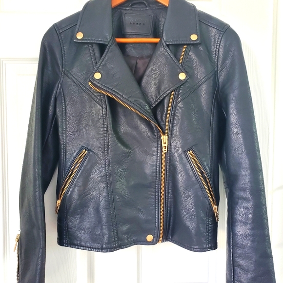 BLANK NYC Black Vegan Leather Jacket, Size Small - Picture 1 of 6